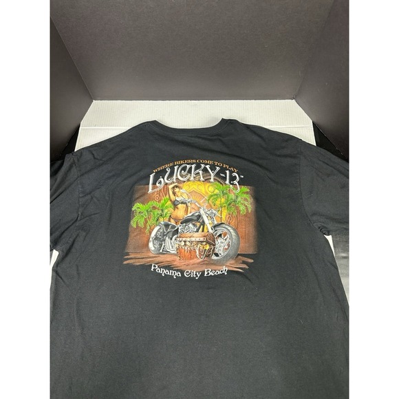 Gildan Other - VTG Y2K Lucky 13 Panama City Beach,FL Men's 3XL Biker Tshirt